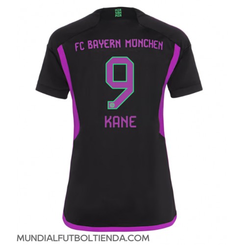 Camiseta Bayern Munich Harry Kane #9 Segunda Equipación Replica 2023-24 para mujer mangas cortas